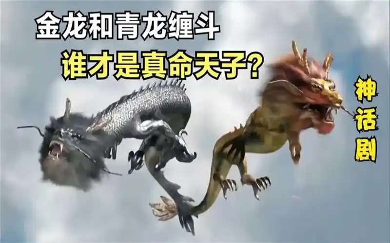 金龙和青龙同时现身,相互缠斗在一起,果然金龙才是真命天子