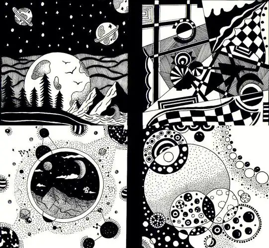 绘画日常  #黑白装饰画  #视觉传达设计  #平面构成作业  #点湘面