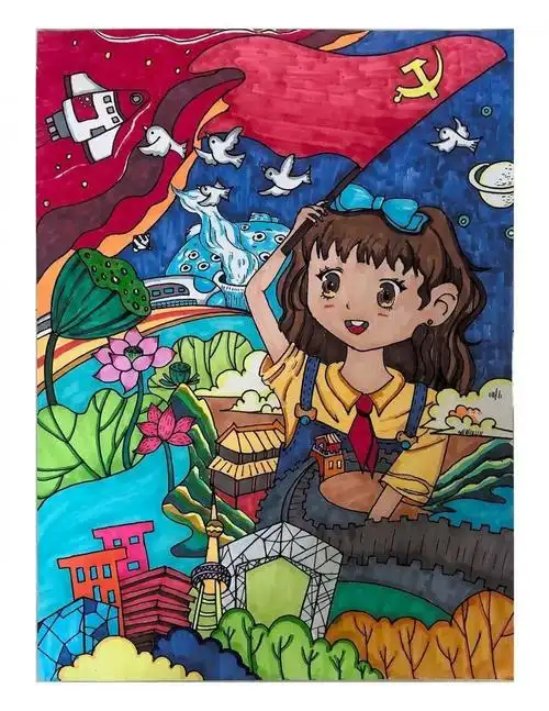 心向党学校:县第二小学作者:蓝天纵指导老师:余芳25作品名称:闪闪红心