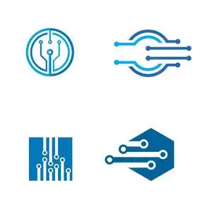 技术徽标, 设置科技矢量图标照片