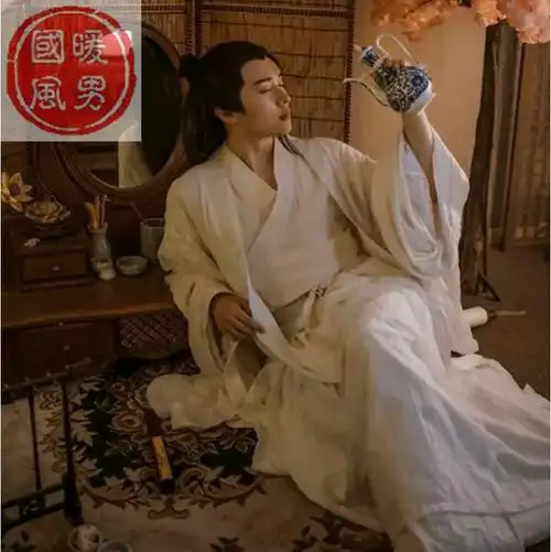 汉服男古风传统汉服楼兰汉元素男士古装陌上玉侠客服装易水寒男装