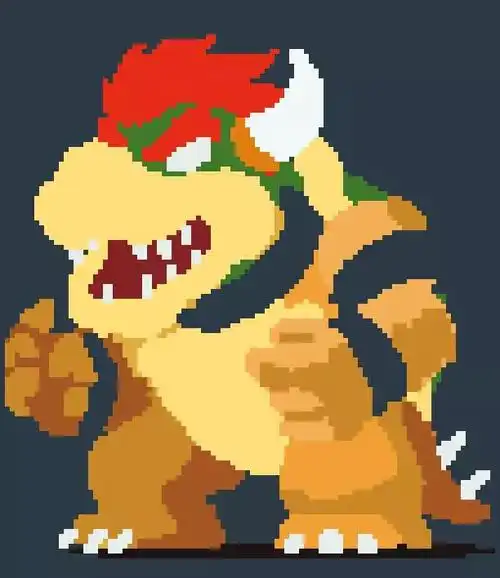 neorice超级马里奥库巴大魔王像素画教程