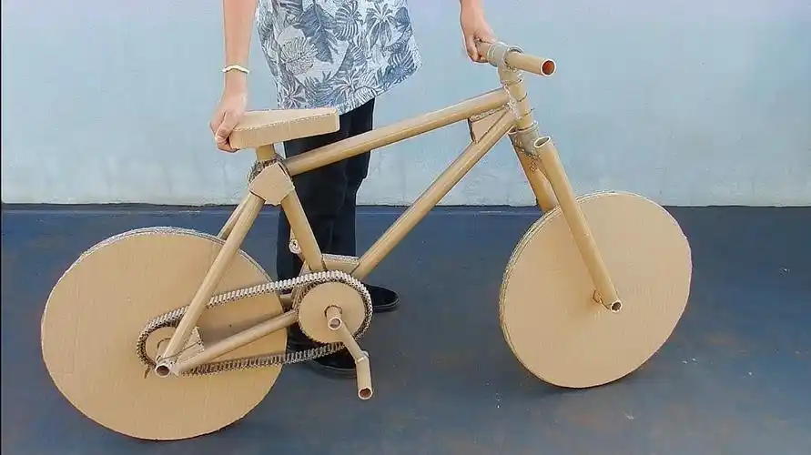 如何diy一辆硬纸板自行车?功能还是很不错的!