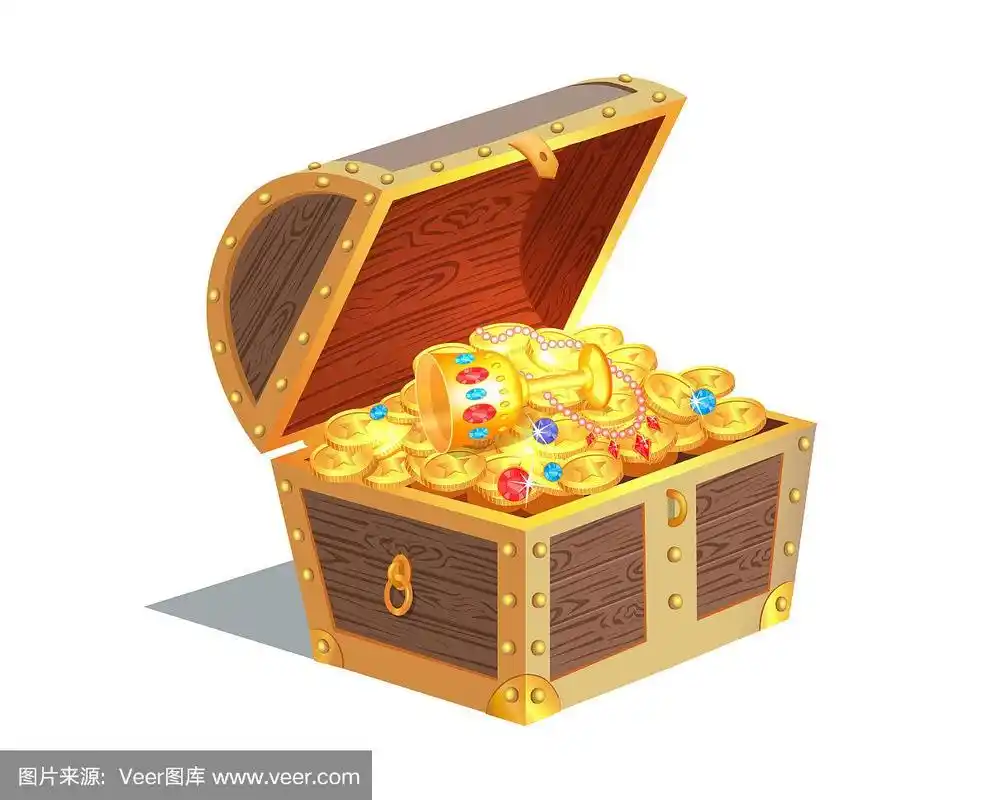 美丽的宝箱卡片矢量插图