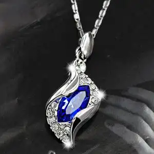 sge遇见爱情水晶项链 挂坠女925银饰时尚锁骨 情人节礼物送女友