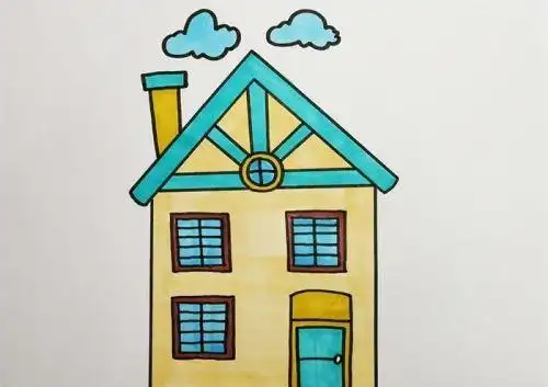 简单漂亮楼房简笔画怎么画 带颜色楼房简笔画步骤画法