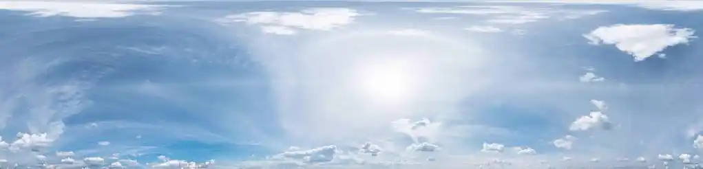全景360度角视图,天顶和美丽的云彩用于3d图形,如天空穹顶或编辑无人