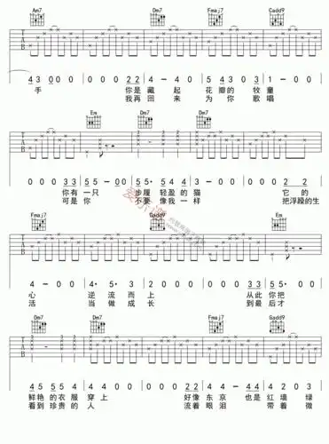 宋冬野宋冬野卡比巴拉的海吉他谱