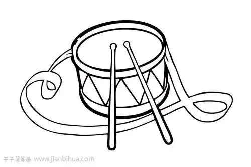鼓简笔画鼓简笔画彩色