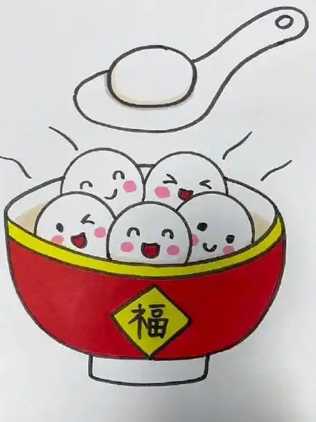 用硬币画元宵节汤圆#简笔画#秒懂创意的微博视频