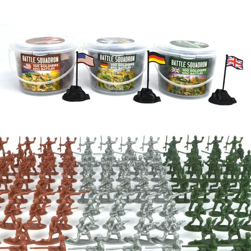 1:72兵人100只兵团男孩儿童军事玩具二战士兵人模型 小人收纳桶装