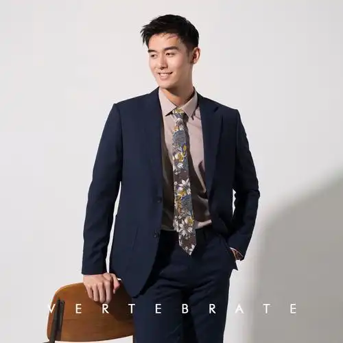 脊椎动物男装深藏青色男士工作服西装深蓝色西服职业装西服