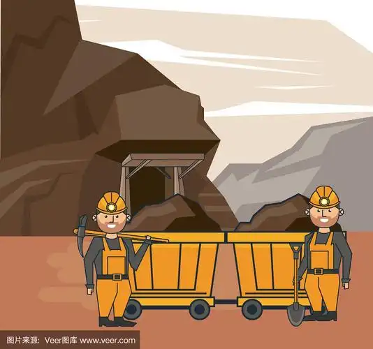 采矿工人的漫画