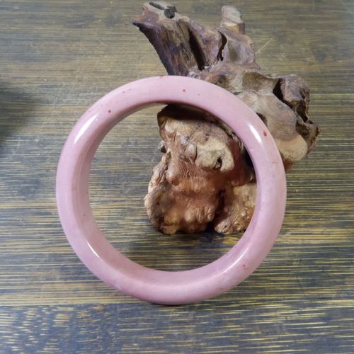 10135号 新疆罗布泊红色蛋白石手镯 镯子 圈口56mm