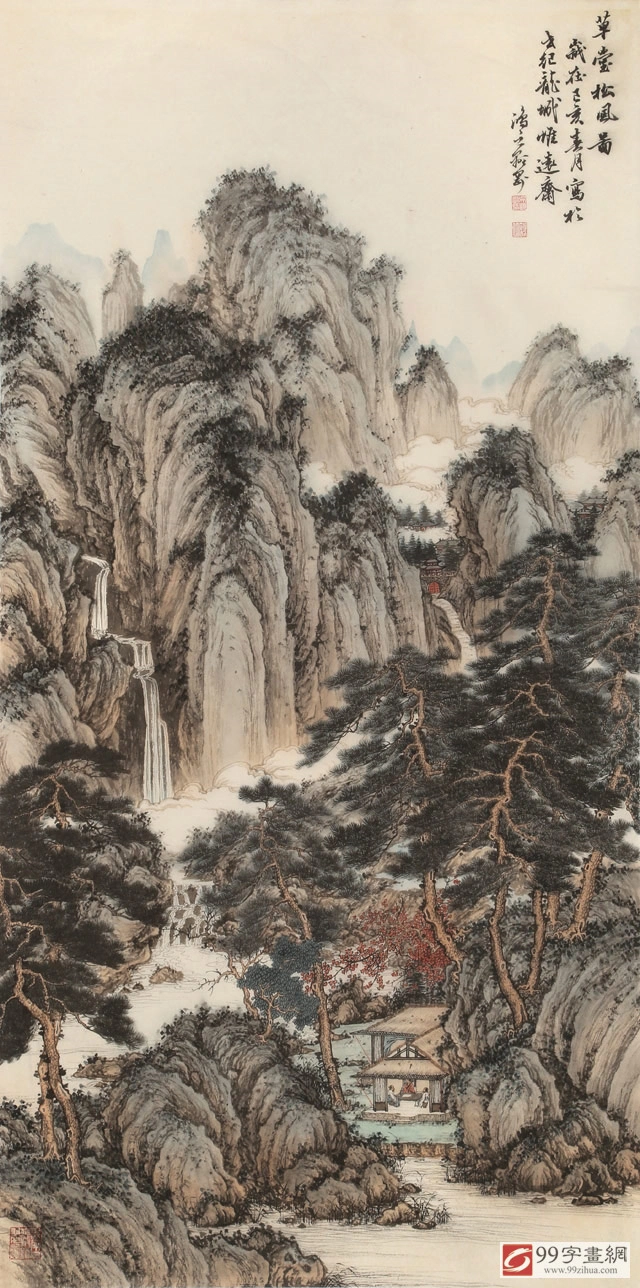 吴显刚仿古山水画古意横生满纸烟岚