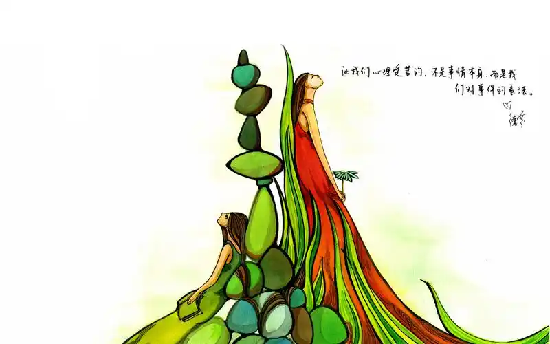 创意卡通油画文字高清电脑桌面壁纸