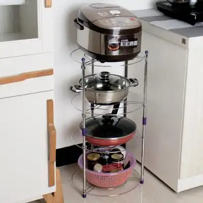 厨房用品用具小百货 置物架落地锅架子 整理摆放锅具收纳锅架圆形