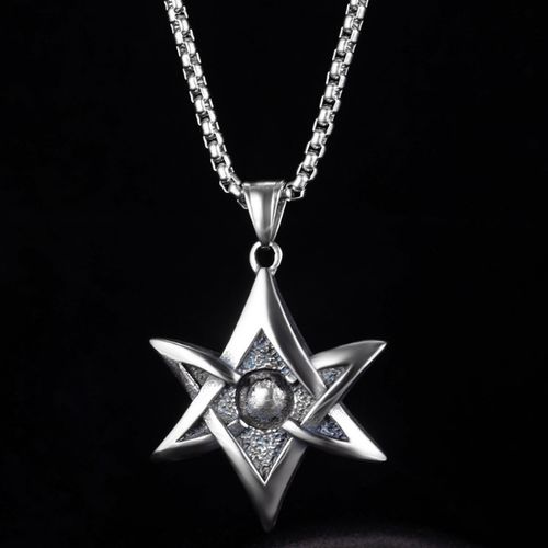 个性潮流新款配饰霸气钛钢六芒星兄弟项链男复古另类小众夜店挂链