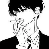 抽烟漫画欧美男生头像黑白