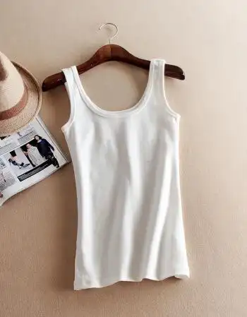 2018新款春夏加厚磨毛纯棉保暖u型吊带小背心 女式外穿修身打底衫