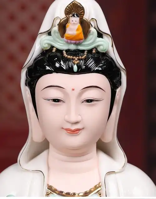 12吋南海观音佛像【手绘衣纹小火彩】【图片 价格 品牌 报价】-京东