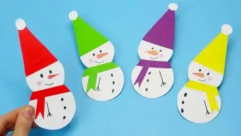 儿童娃娃折纸手工:一起制作可爱的简单小雪人吧!