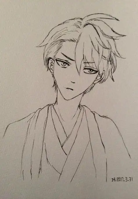 这个是猫妖  记得原图片配色特别好看漫画,绘画,帅男,酷男,头像白描化