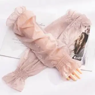 驰良冰丝袖套女夏季手袖护臂防晒冰袖宽松假袖子胳膊护套蕾丝防晒袖套