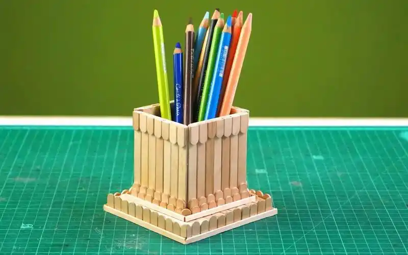 手工制作/变废为宝/这个笔筒竟然是冰糕棍做的_哔哩哔哩_bilibili