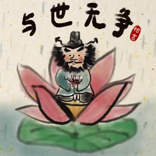 水墨风插画|与世无争图_插画_表情包_手绘_头像_手绘头像_兴趣爱好