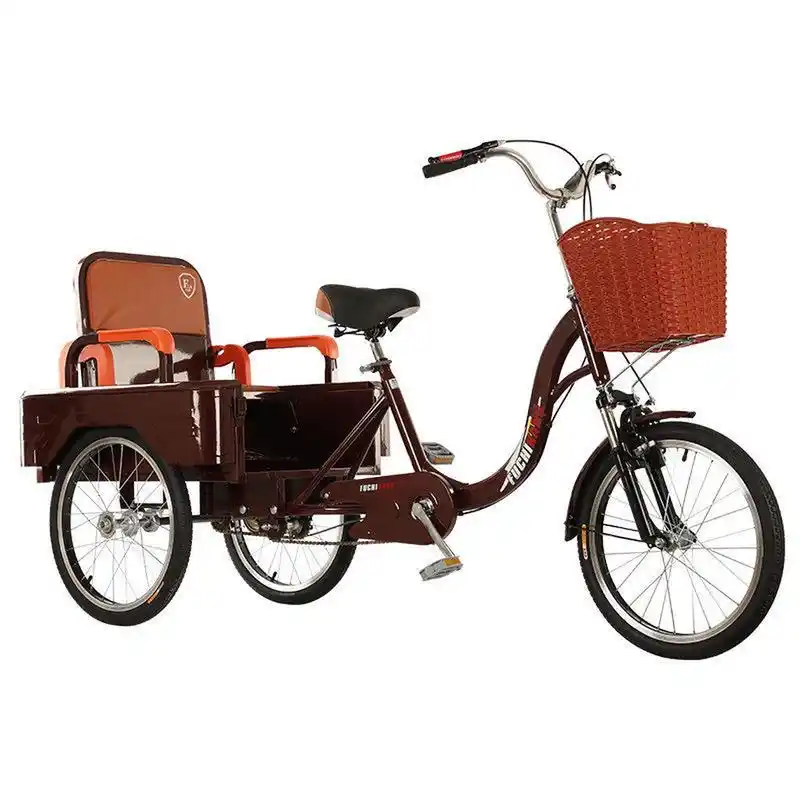 老年三轮车脚蹬客货两用双链条骑行轻便轻巧 客货两用款: 两个颜色 酒