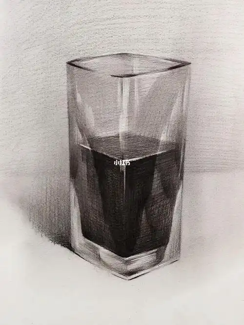 素描装可乐的玻璃杯如何表现快来看看吧