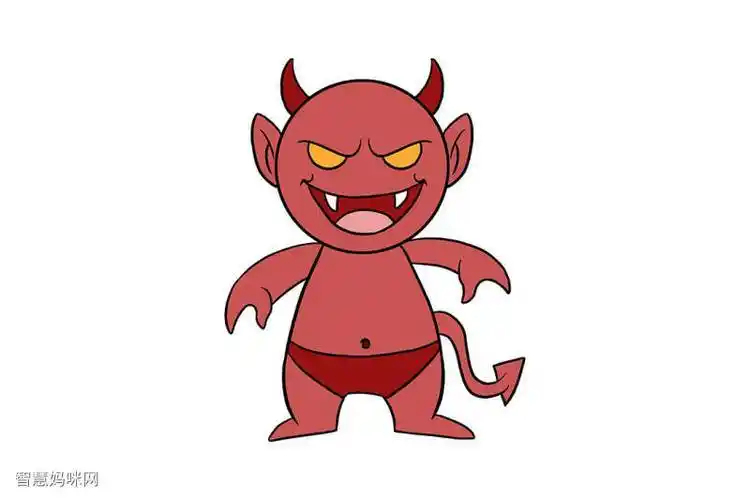 简笔画作品完成图恶魔手绘简笔画可怕的恶魔简笔画步骤图恶魔的头骨简