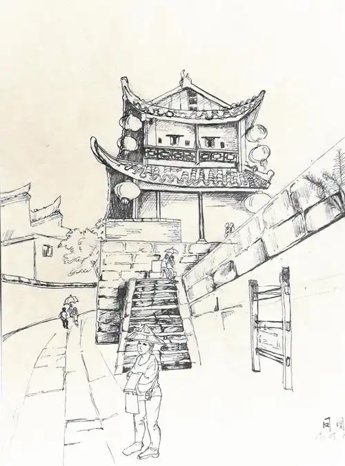 凤凰古镇速写小稿