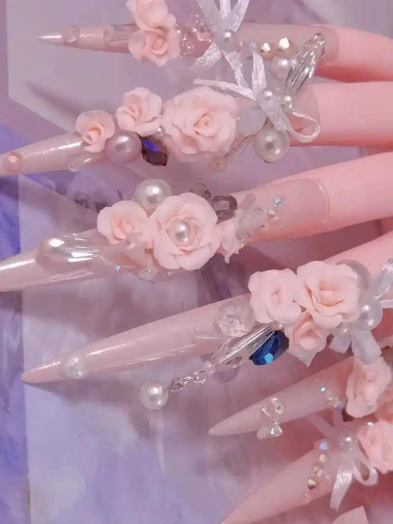 原创高级美甲雕花作品艺术美甲沙龙甲