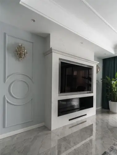 美式轻奢三居电视背景墙装修效果图