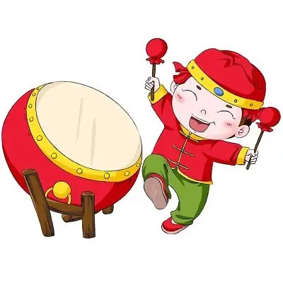 手打鼓插画-手打鼓插画设计图片素材-觅知网