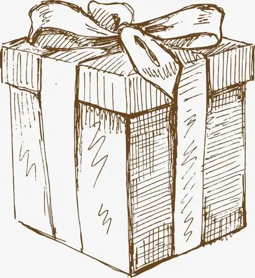 手绘线条礼物盒