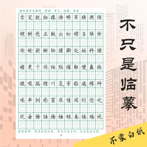 赵汝飞老师梯形格写字本练字教材练字帖中学生成人正楷行书常用字