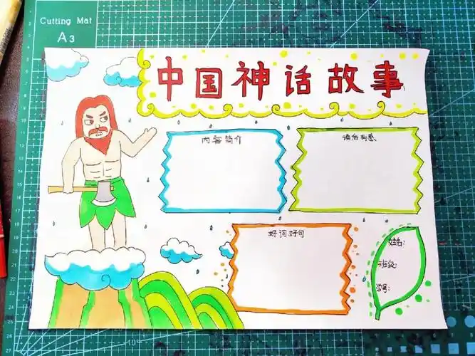 中国神话故事手抄报儿童暑假特辑