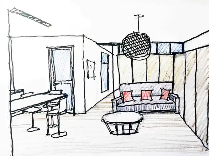 随手画个·图,客厅大概是这样的感觉.