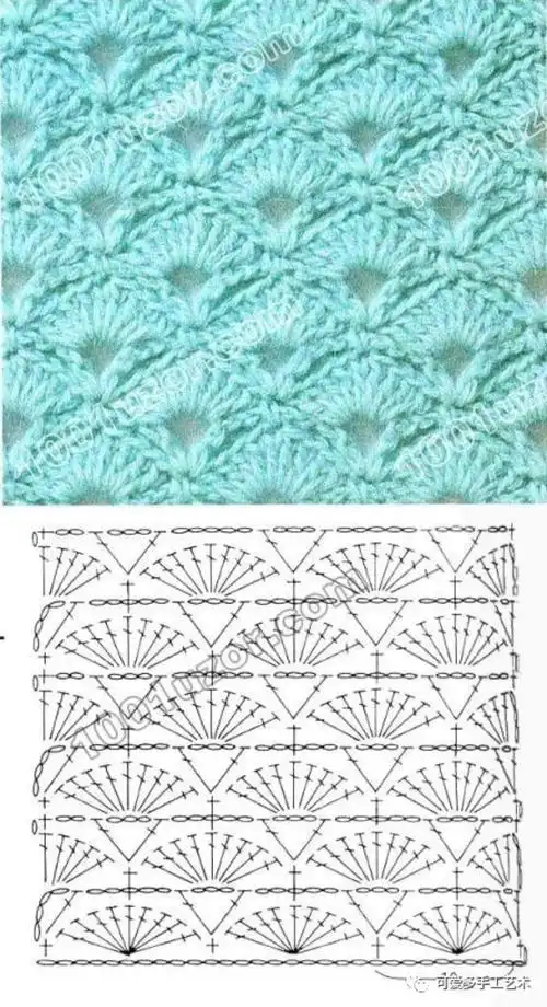 钩织图解花片 毯子