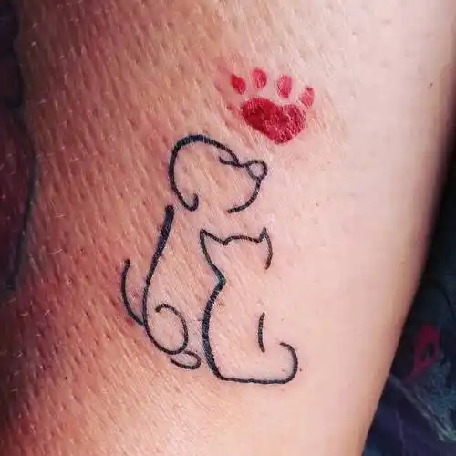 小臂狗狗纹身图案