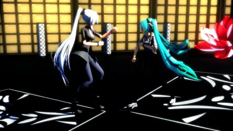 [动作向mmd] 初音vs弱音,一醒来就看见老婆们在打架!
