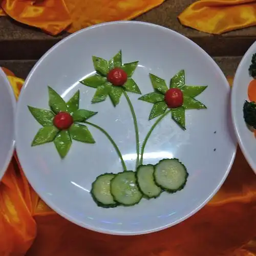 峯仙岩(顶庵)圆年吉祥,绿色食品摆盘,既省钱又漂亮