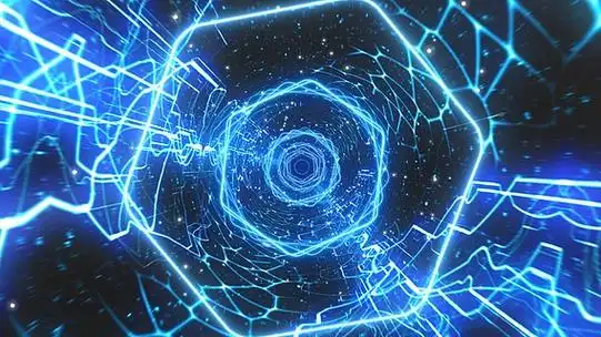 震撼大气炫酷光效粒子隧道穿梭背景ae模板