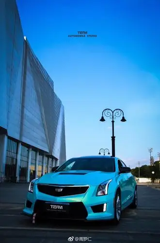 凯迪拉克atsl膜呗珊瑚海蓝车身改色实车图片-新浪汽车