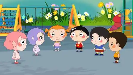 小朋友们玩鬼抓人游戏,顾得白机智抓到众人,真是太聪明了