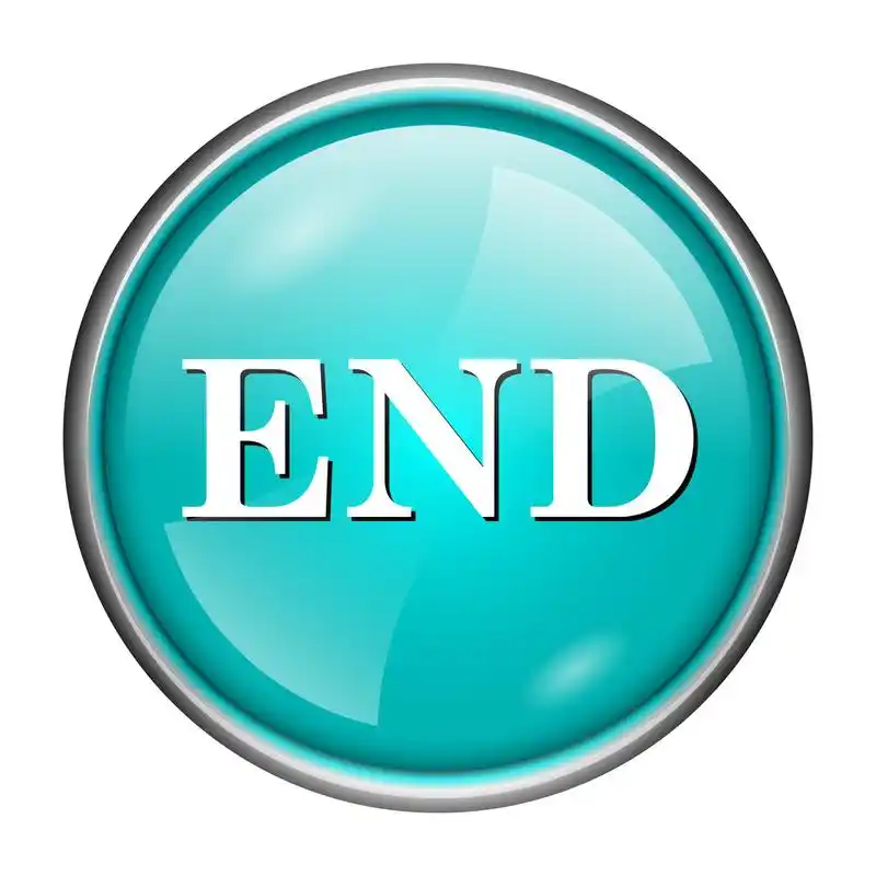 结束图标,round glossy icon with white design on aqua background