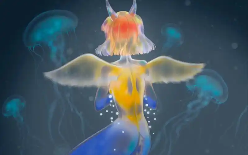 【procreate】裸海蝶/海天使_哔哩哔哩_bilibili